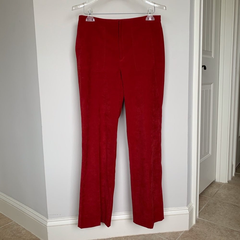 99.00 ZARA Basic Velvet pants Red/Burgundy